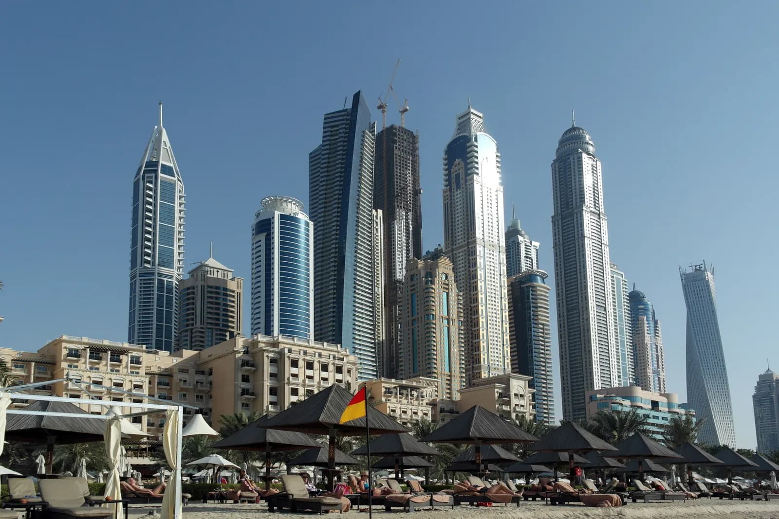 Office towers of Dubai Media City beside Dubai Marina