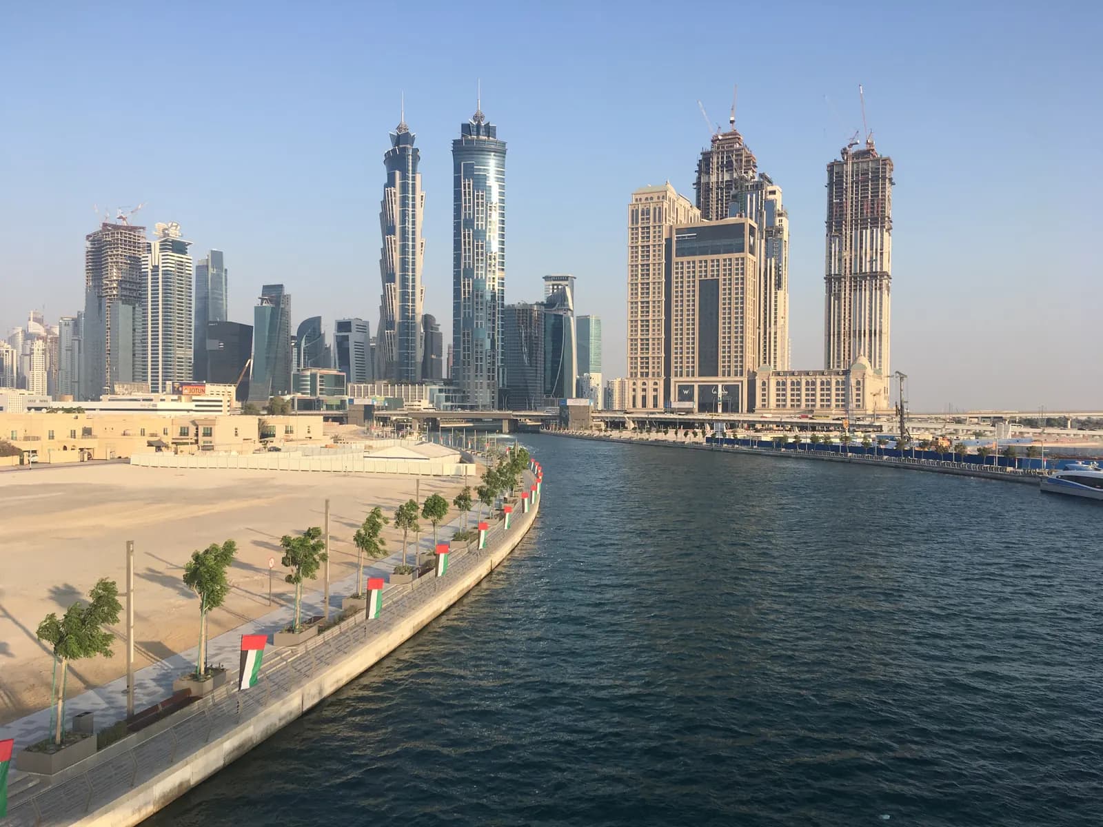 Office and residential towers along the Dubai Water Canal in Business Bay