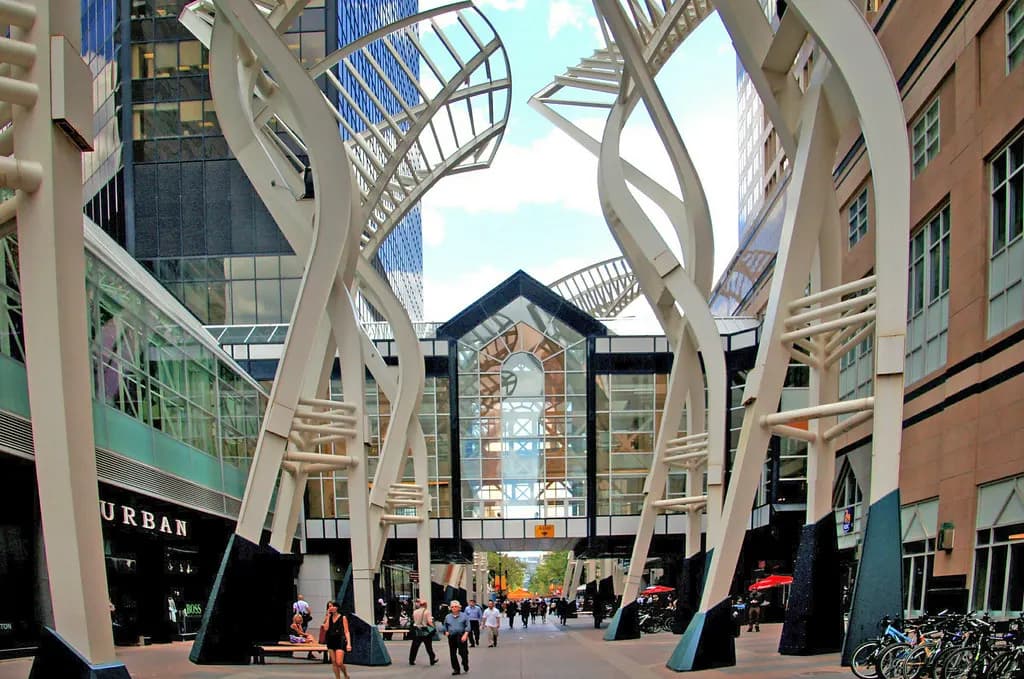 Stephen Avenue pedestrian mall in downtown Calgary, Alberta