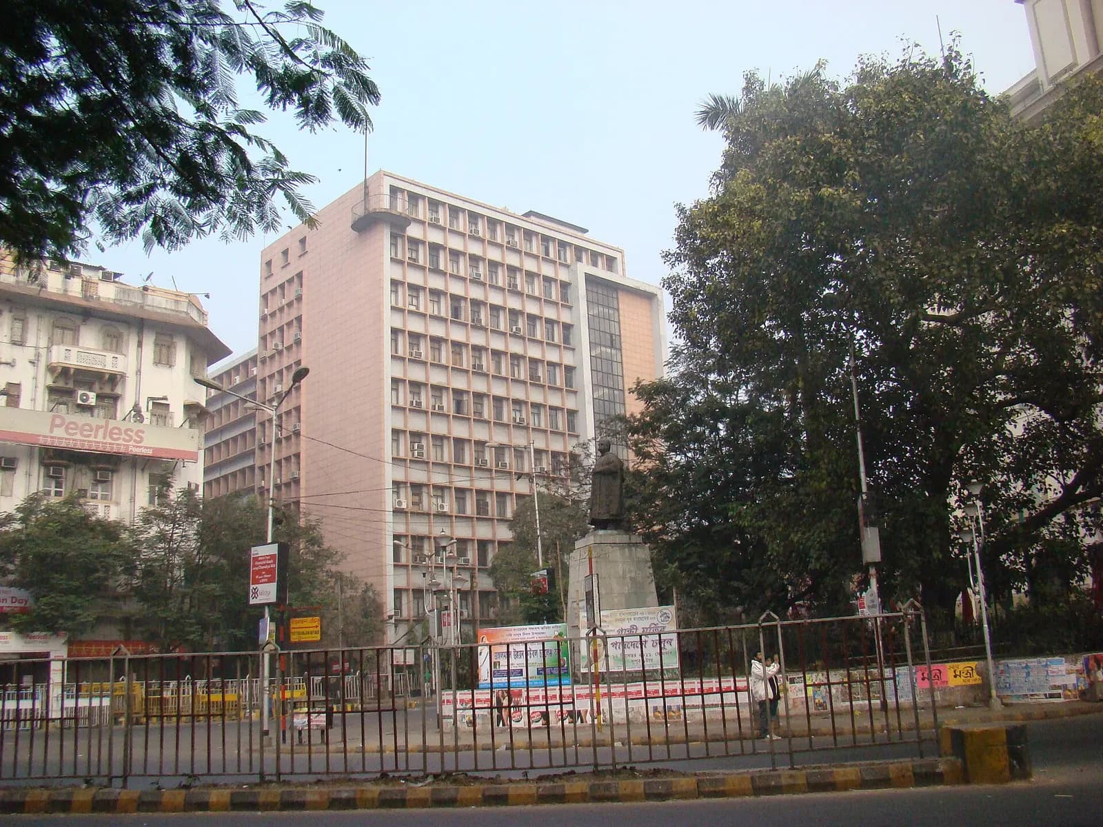 Street view of the Aayakar Bhawan income tax building in central Kolkata
