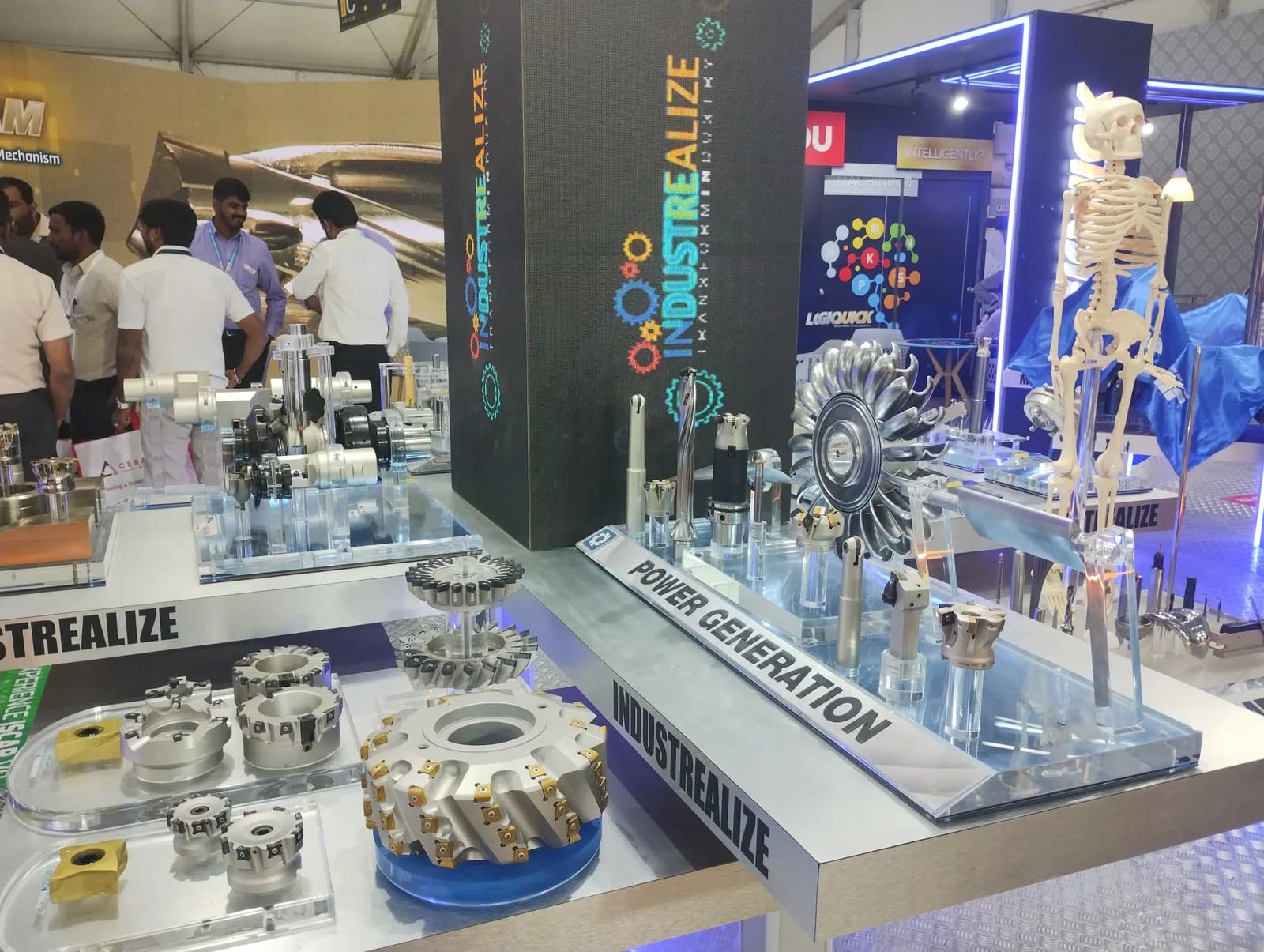 Indexable milling cutters, drills and machined sample parts displayed at IMTEX 2025, Bengaluru