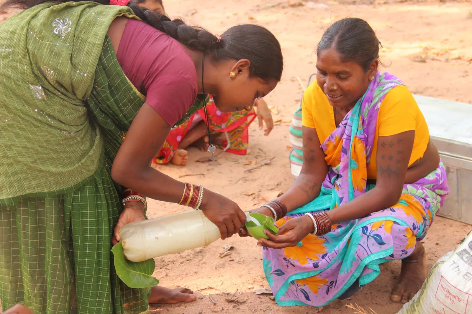 Two women at a weekly haat bazaar in the Bastar region of Chhattisgarh