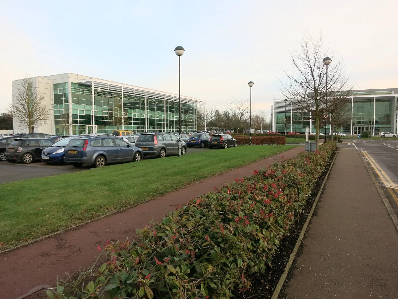 Modern office buildings at Cambridge Business Park
