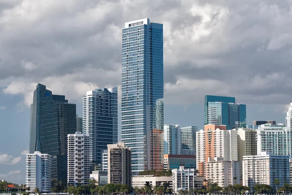 Downtown Miami skyline across Biscayne Bay