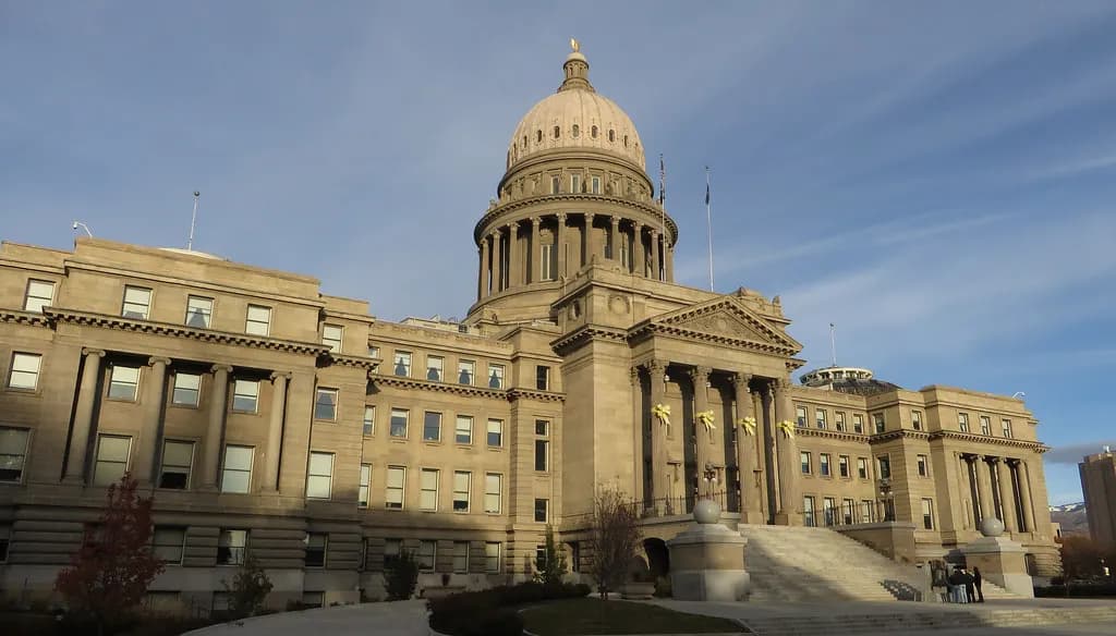 The Idaho State Capitol building in Boise in late afternoon light