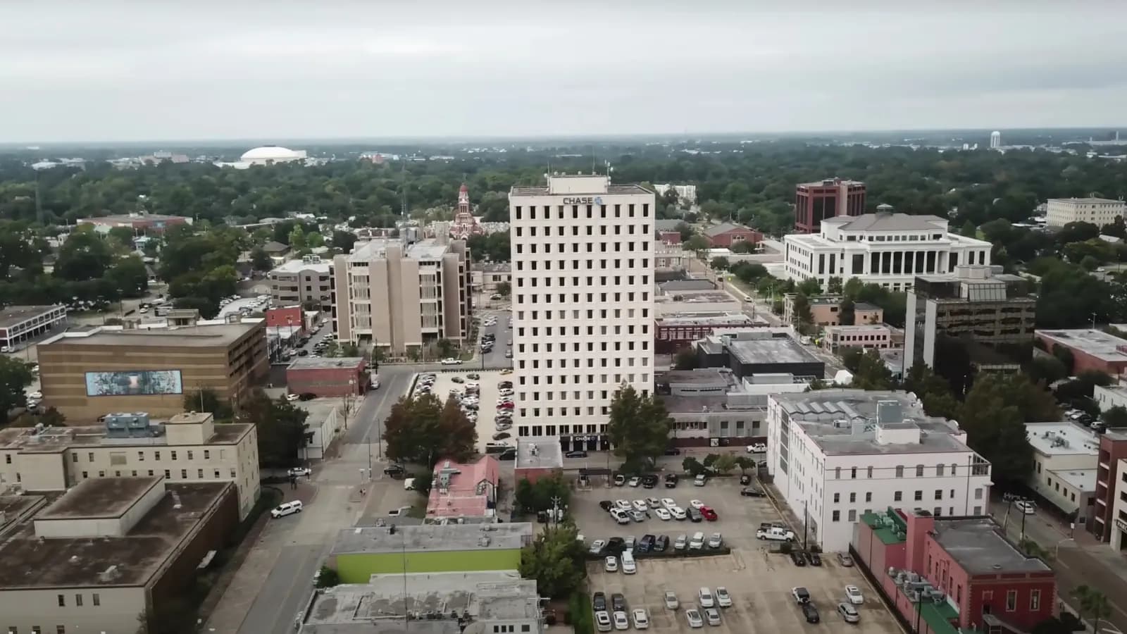 Aerial view of downtown Lafayette, Louisiana
