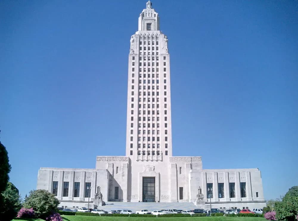 The Louisiana State Capitol tower in Baton Rouge