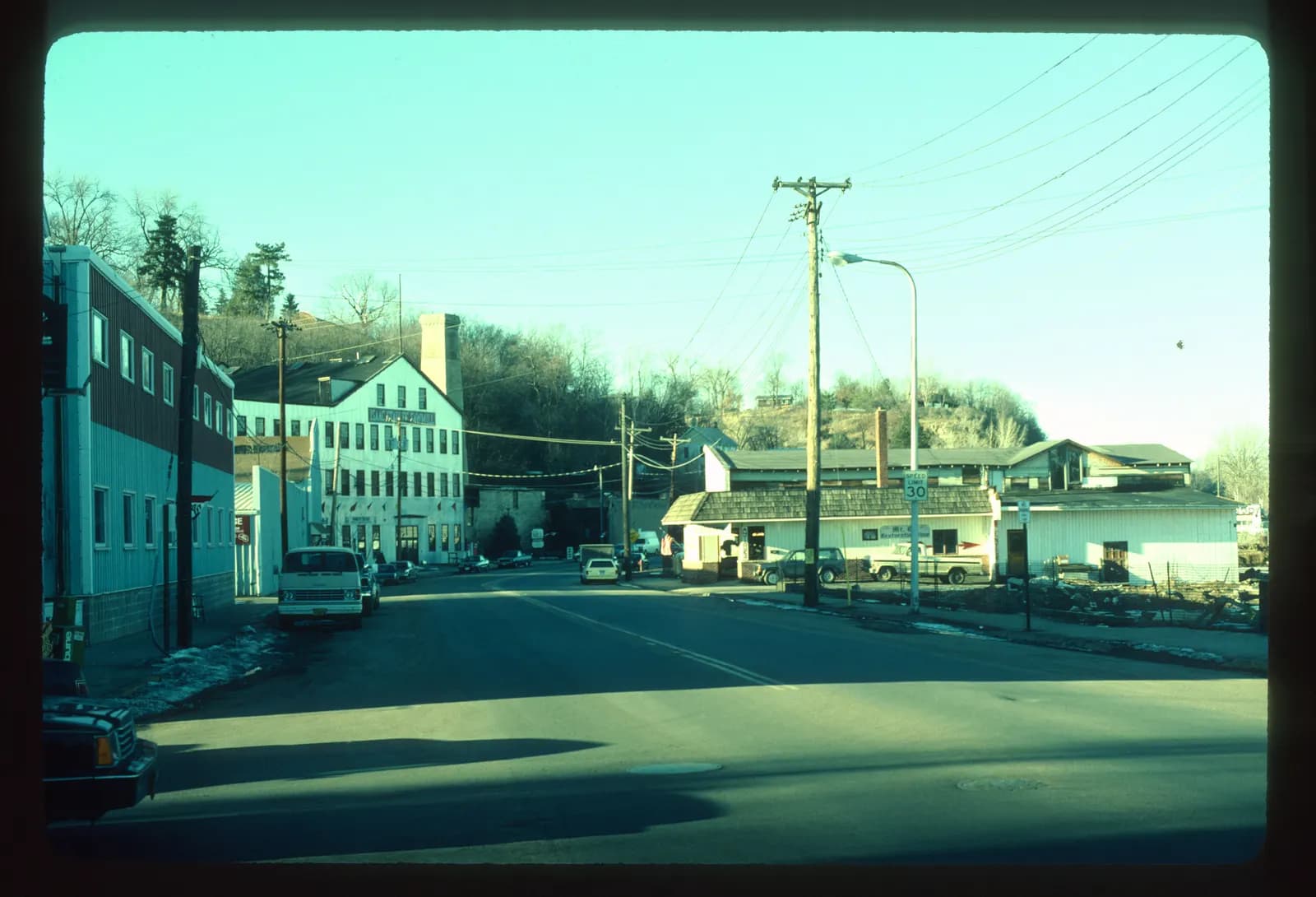 Main Street North in Stillwater, Minnesota, lined with historic brick commercial buildings