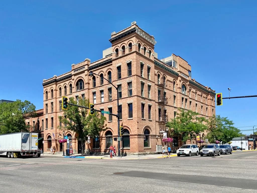 The Bozeman Building at Main Street and Rouse Avenue in downtown Bozeman, Montana