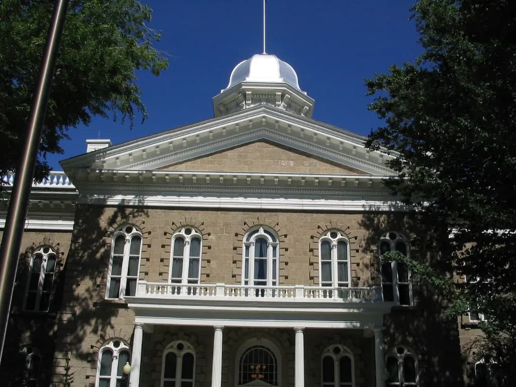 The Nevada State Capitol with its silver dome in Carson City