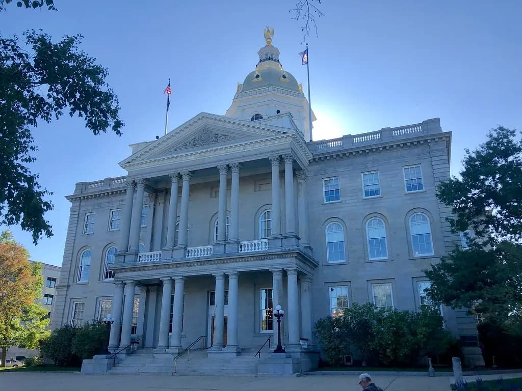 The gold-domed New Hampshire State House in Concord