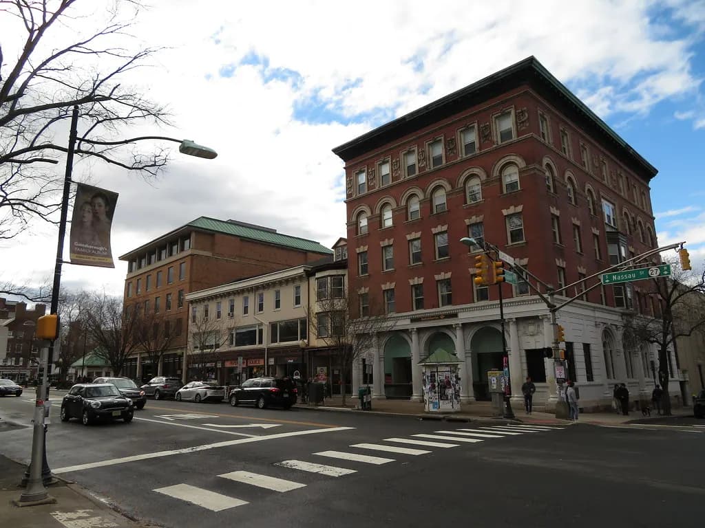 Shopfronts along Nassau Street in Princeton, New Jersey