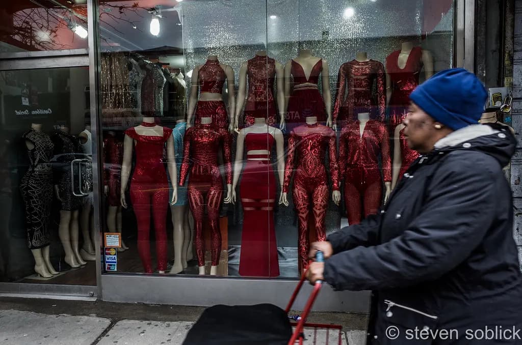 Clothing storefront on Flatbush Avenue in Brooklyn