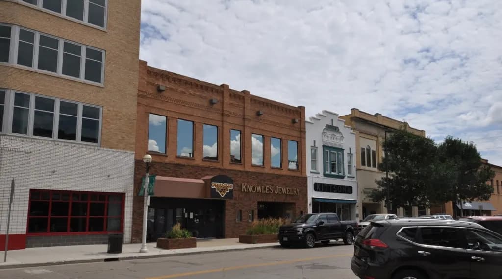 Brick commercial buildings in the Downtown Bismarck Historic District, North Dakota