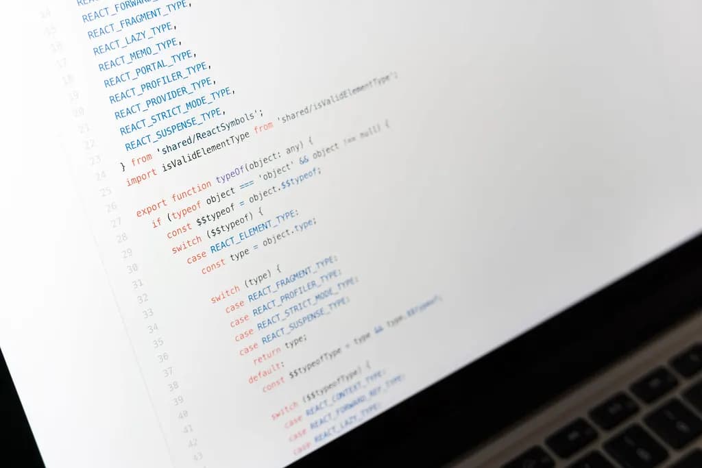Close-up of source code on a laptop screen