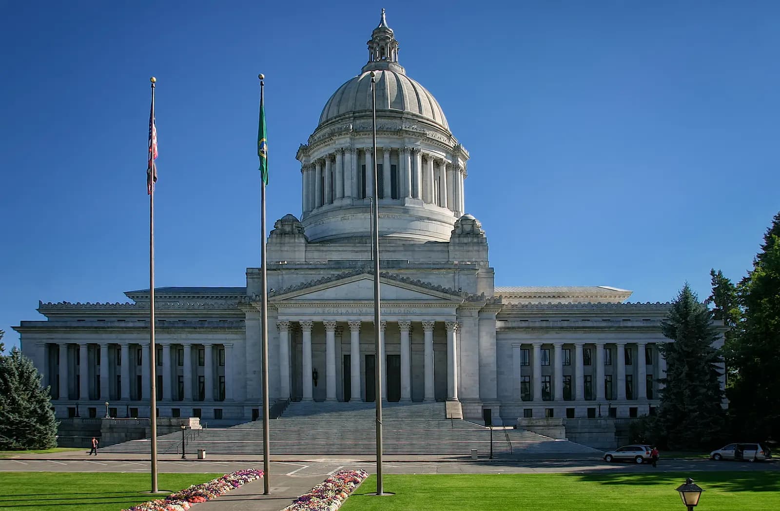 The domed Legislative Building of the Washington State Capitol campus in Olympia