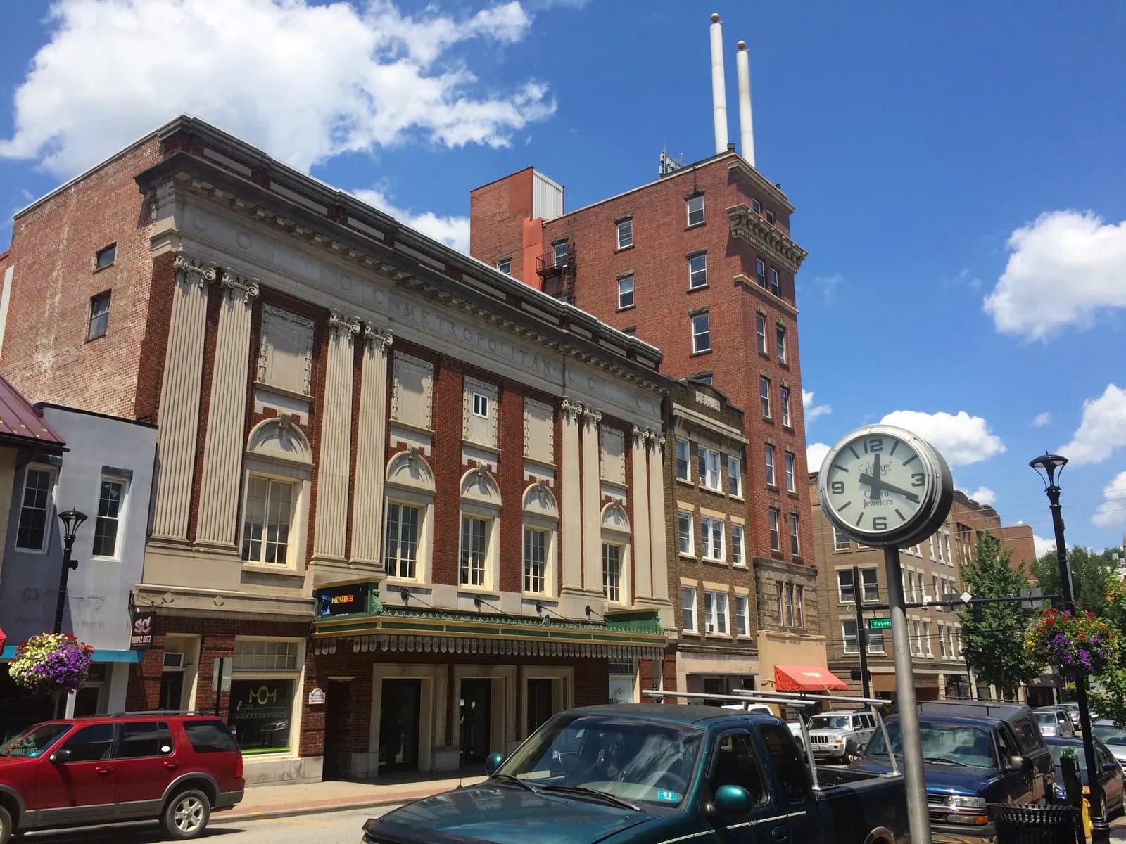 Storefronts in downtown Morgantown, West Virginia