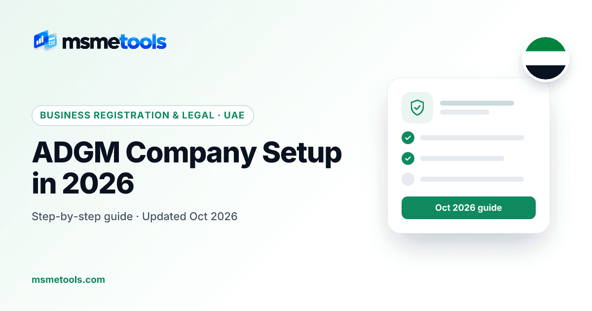 ADGM company setup in Abu Dhabi — MSMETOOLS guide cover