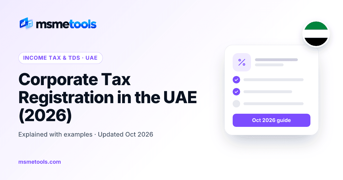 Corporate tax registration in the UAE — MSMETOOLS guide cover