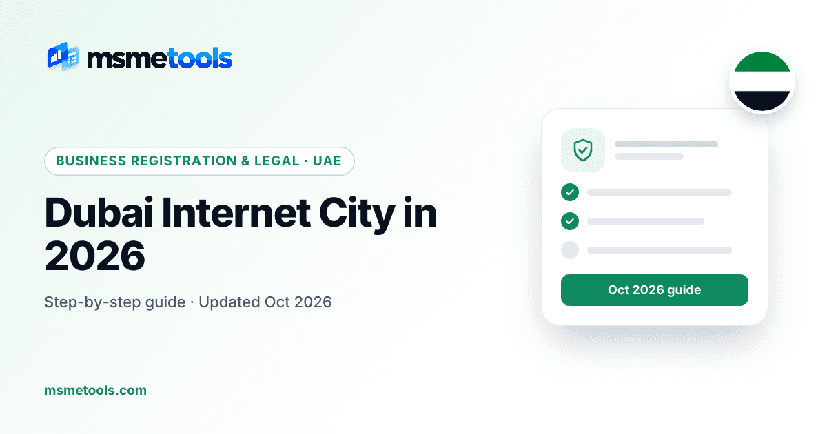 Dubai Internet City company setup — MSMETOOLS guide cover