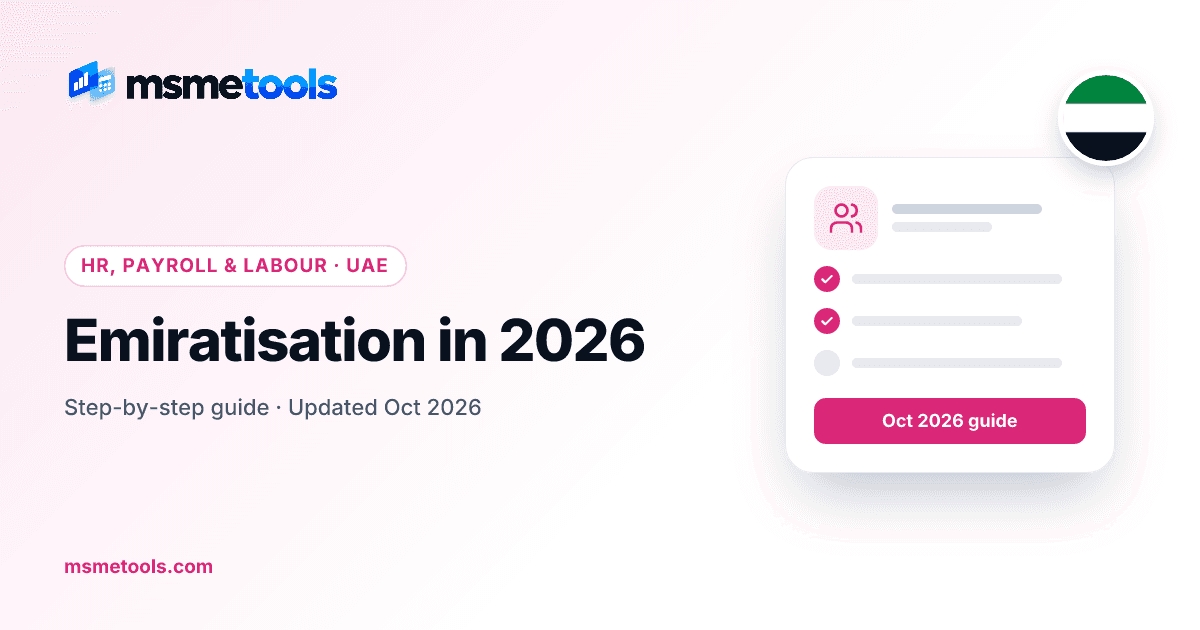 Emiratisation rules for UAE companies — MSMETOOLS guide cover