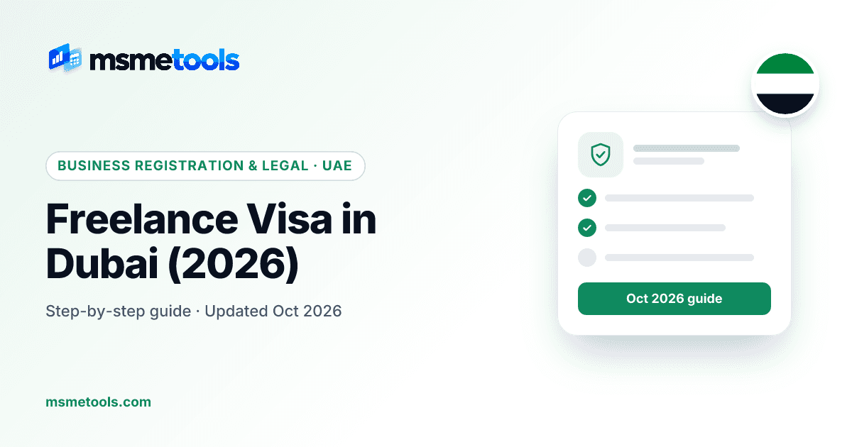 Freelance visa in Dubai — MSMETOOLS guide cover