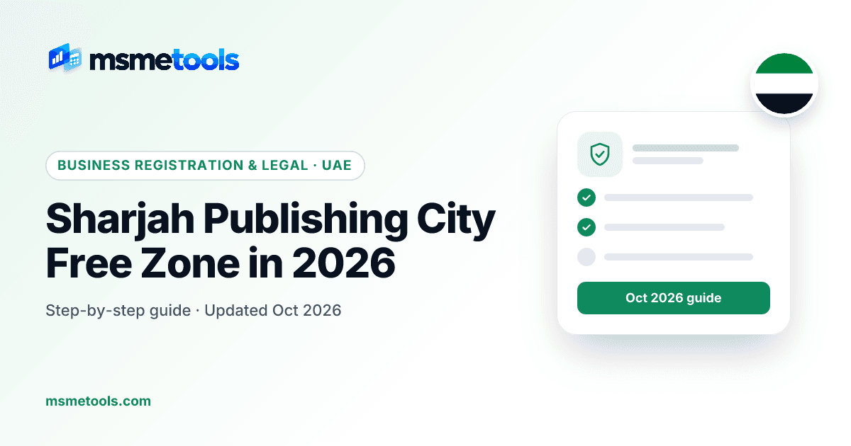 Sharjah Publishing City Free Zone — MSMETOOLS guide cover