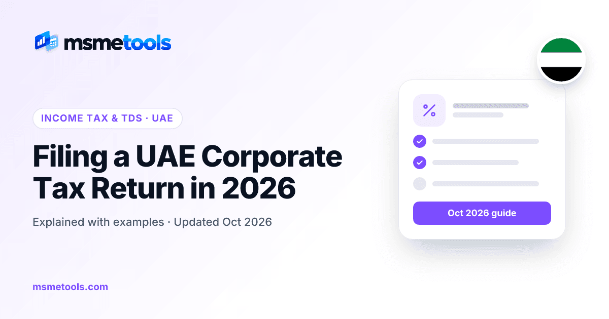 UAE corporate tax return filing — MSMETOOLS guide cover