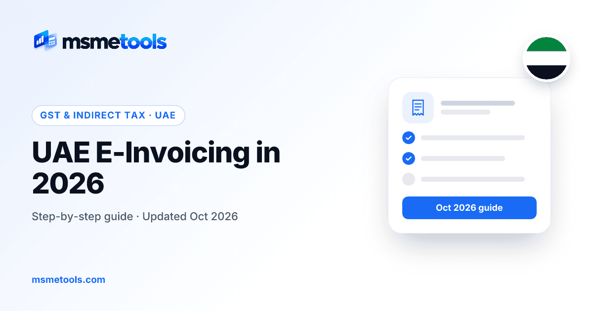 UAE e-invoicing — MSMETOOLS guide cover