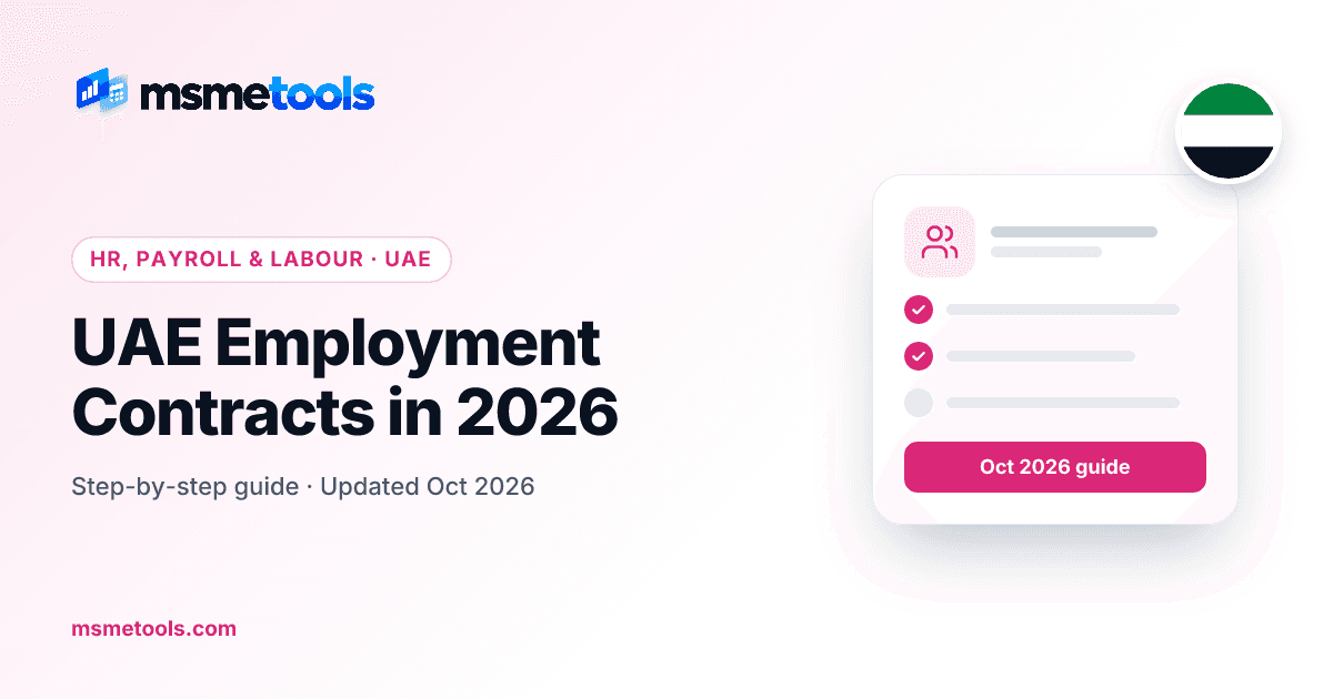 UAE employment contract rules — MSMETOOLS guide cover
