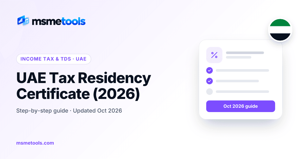 UAE tax residency certificate — MSMETOOLS guide cover