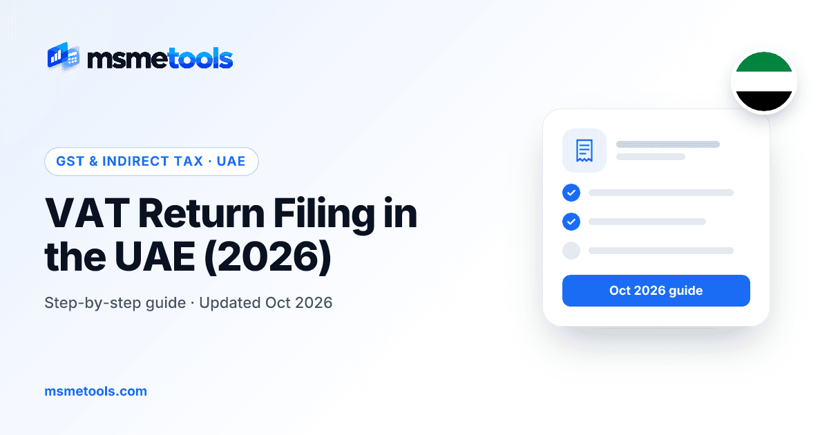 UAE VAT return filing — MSMETOOLS guide cover