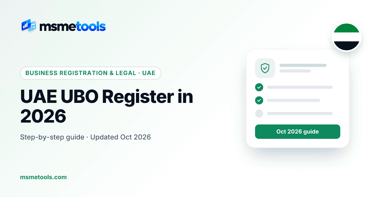 UAE UBO register and Cabinet Resolution 109 — MSMETOOLS guide cover