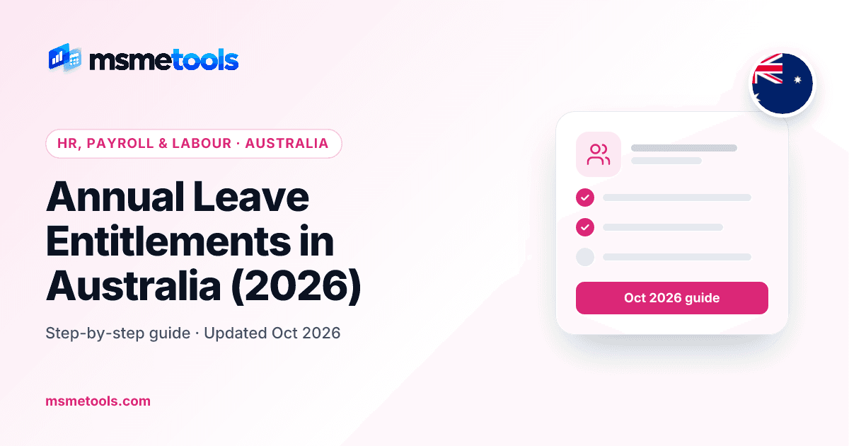 Annual leave entitlements in Australia — MSMETOOLS guide cover