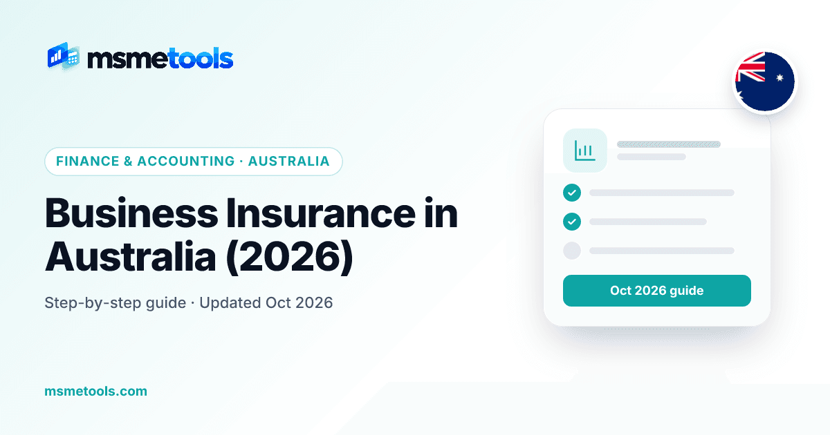 Business insurance in Australia — MSMETOOLS guide cover