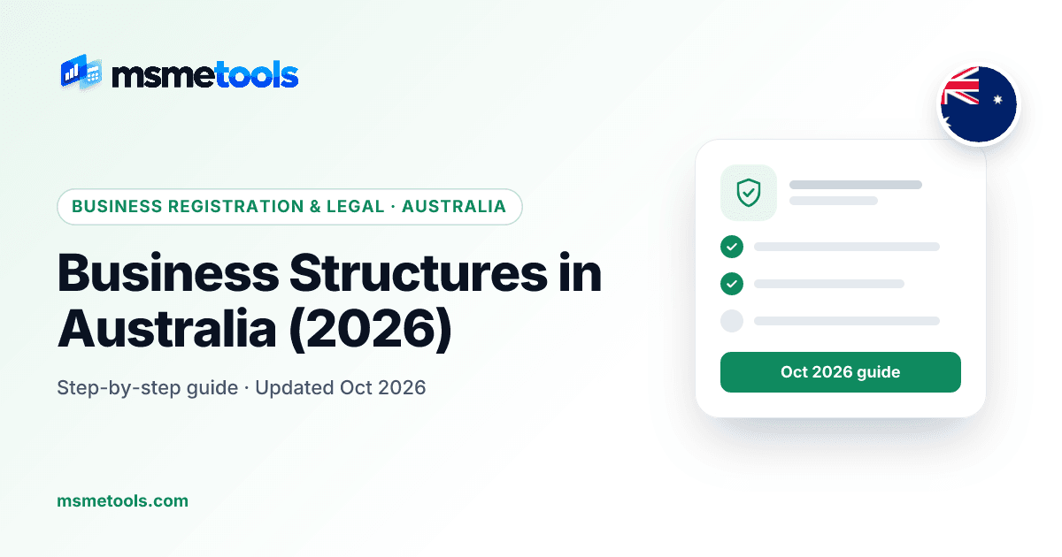 Business structures in Australia — MSMETOOLS guide cover