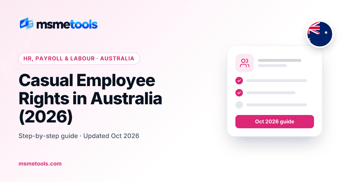 Casual employee rights in Australia — MSMETOOLS guide cover