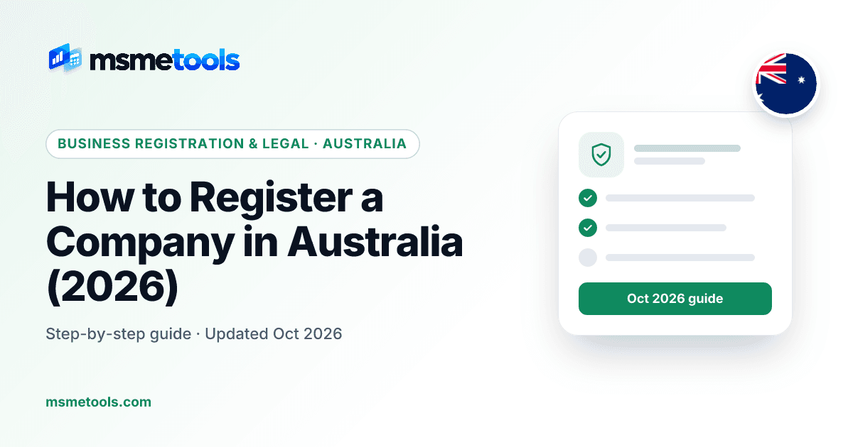 How to register a company in Australia — MSMETOOLS guide cover
