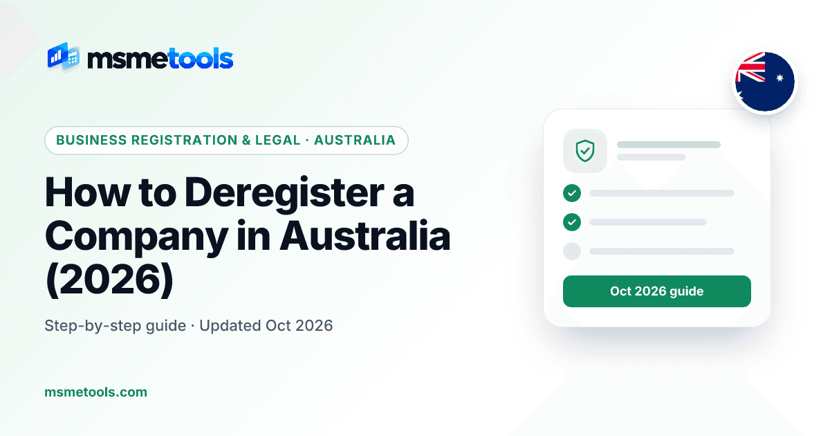 How to deregister a company in Australia — MSMETOOLS guide cover