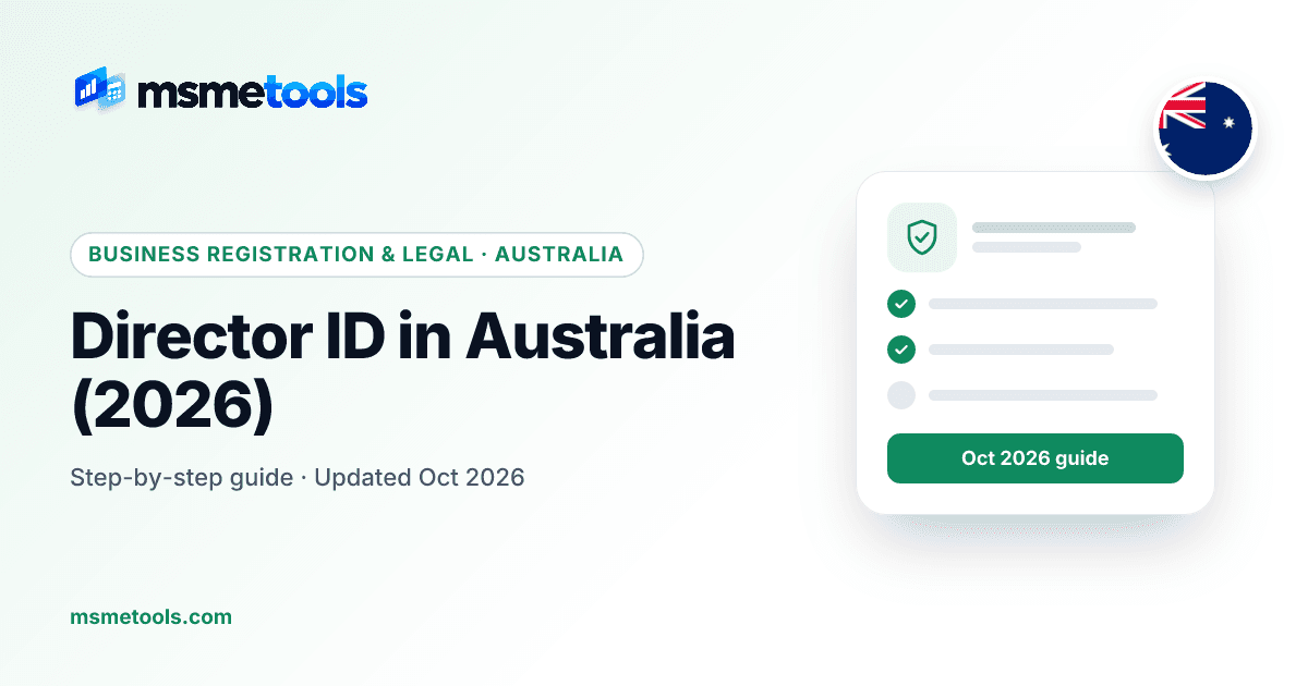 Director ID in Australia — MSMETOOLS guide cover