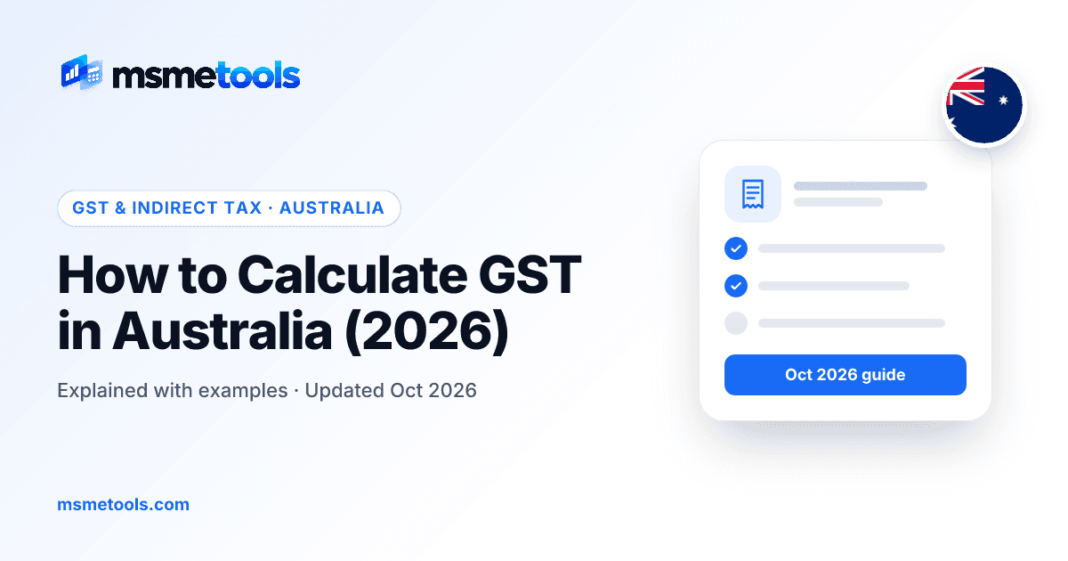 How to calculate GST in Australia — MSMETOOLS guide cover