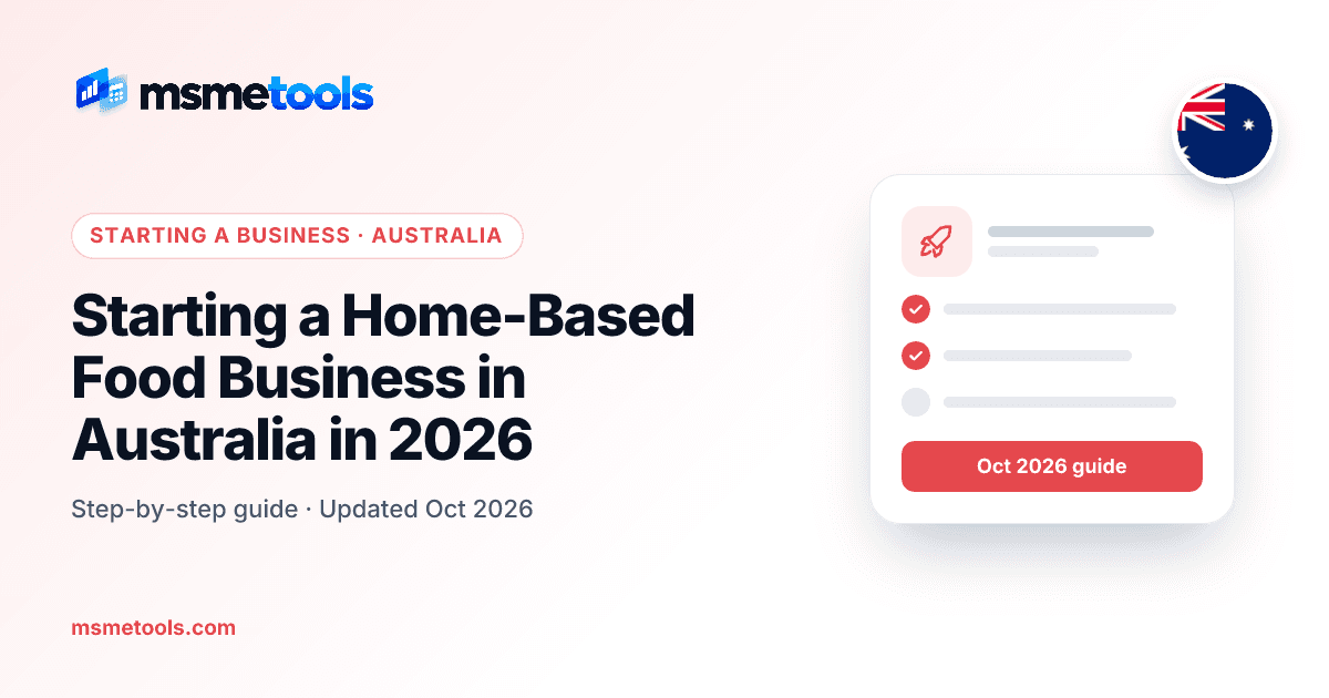 Home-based food business in Australia — MSMETOOLS guide cover