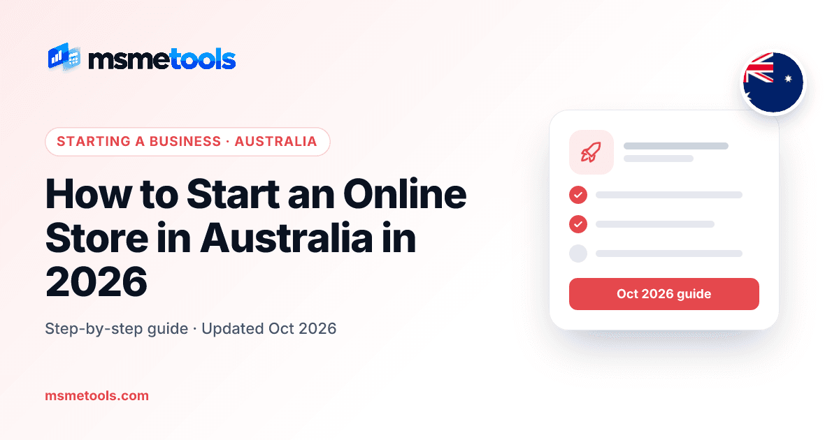 How to start an online store in Australia — MSMETOOLS guide cover