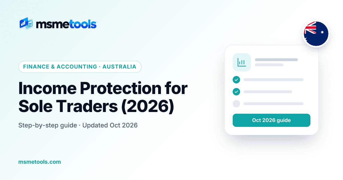 Income protection for sole traders — MSMETOOLS guide cover