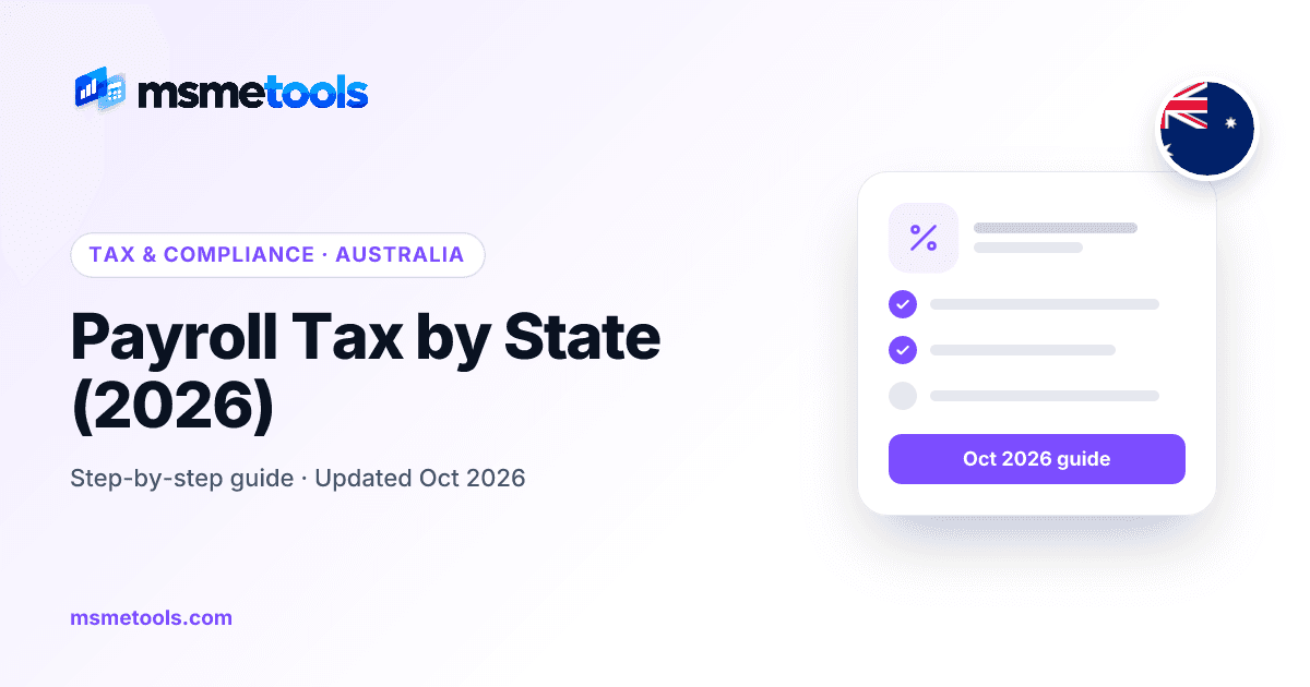 Payroll tax by state in Australia — MSMETOOLS guide cover