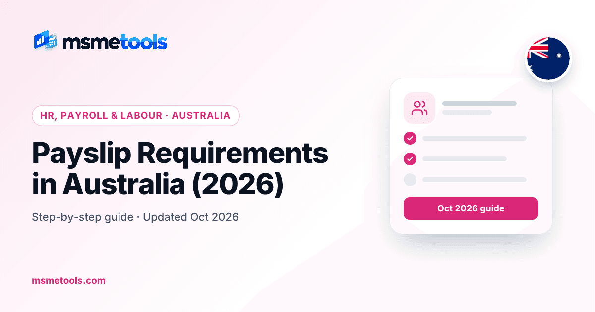 Payslip requirements in Australia — MSMETOOLS guide cover
