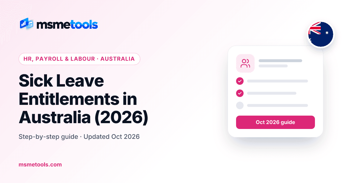Sick leave entitlements in Australia — MSMETOOLS guide cover