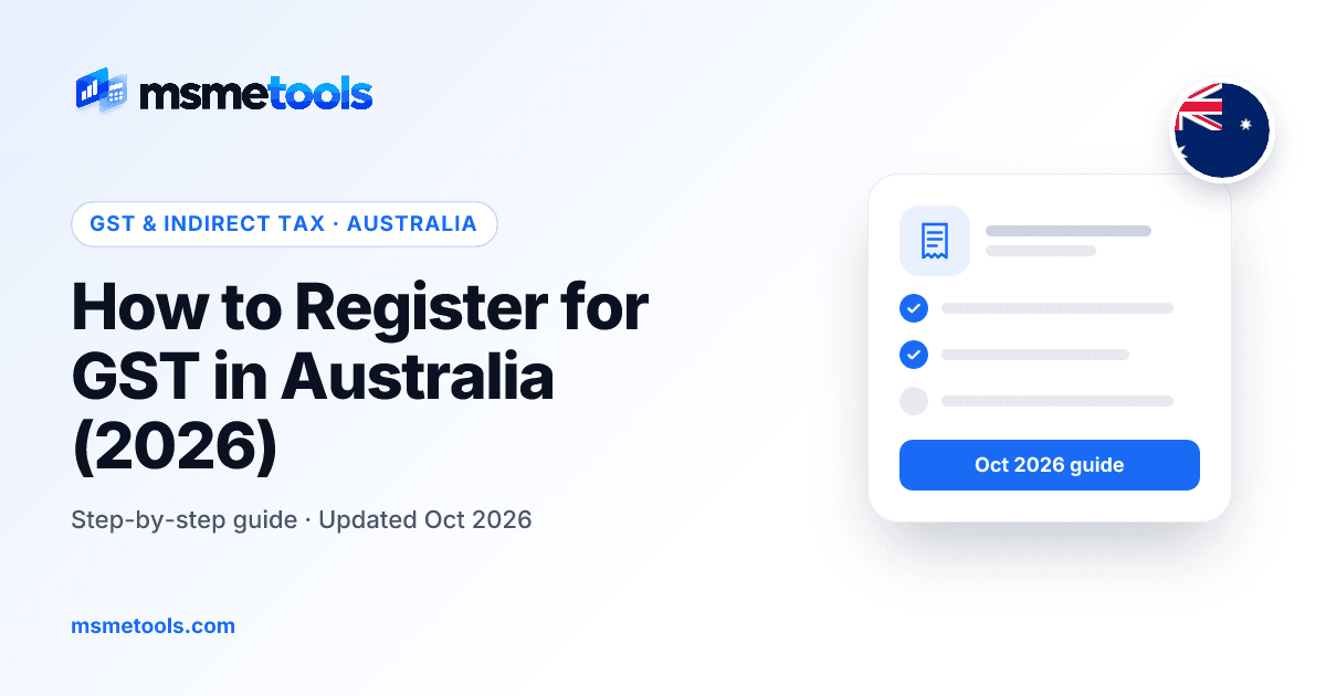 How to register for GST in Australia — MSMETOOLS guide cover