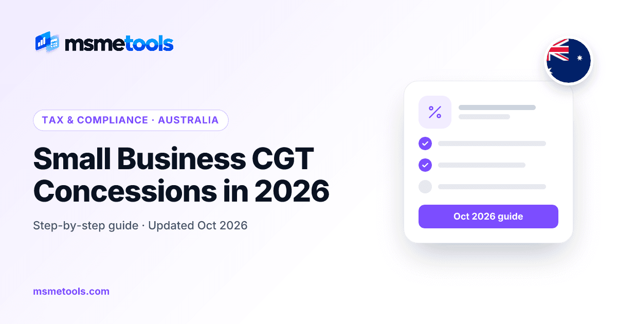 Small business CGT concessions in Australia — MSMETOOLS guide cover