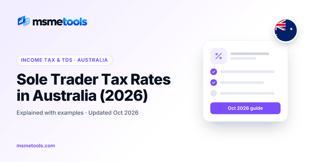 Sole trader tax rates in Australia — MSMETOOLS guide cover